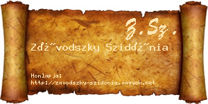 Závodszky Szidónia névjegykártya